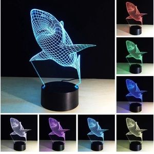 Multi color 3d shark night light
